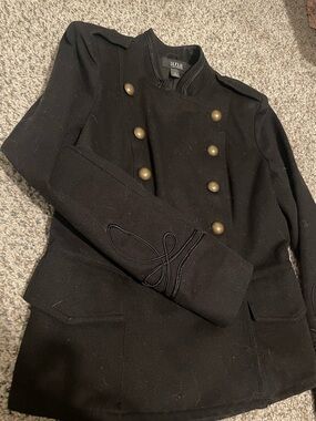 A.N.A - Black Military-Style Double-Breasted Jacket